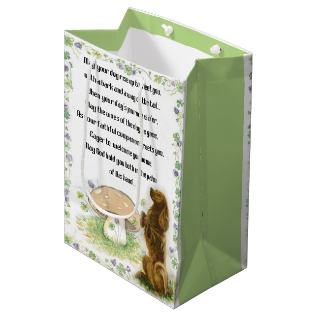 Irish Blessing Saint Patricks Day Medium Gift Bag (Front Angled)