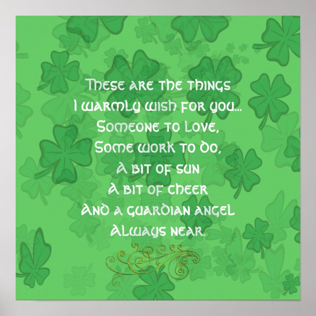 Irish Blessing - Someone to Love - No Border Poster (Front)