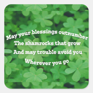 Irish Blessing Square Sticker