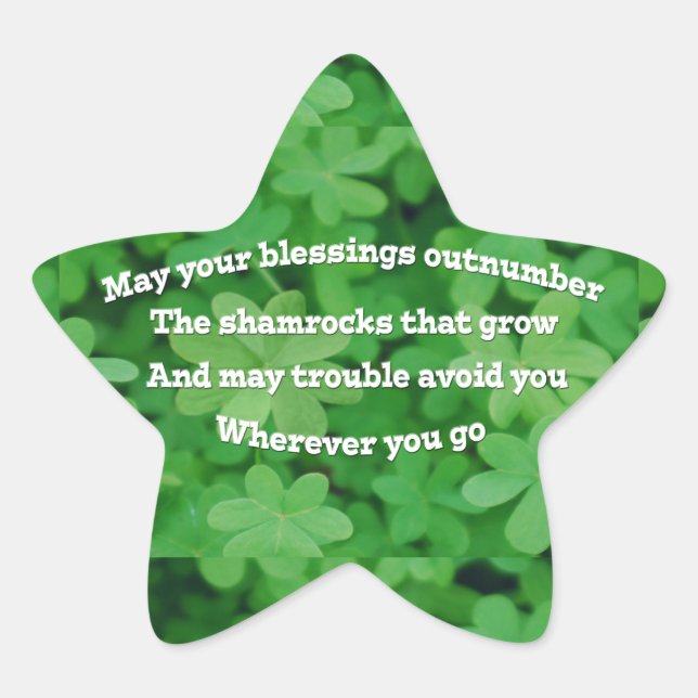 Irish Blessing Star Sticker (Front)