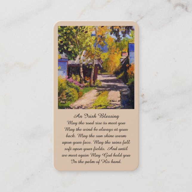 Irish Blessing Sympathy Memorial Prayer Card (Front)