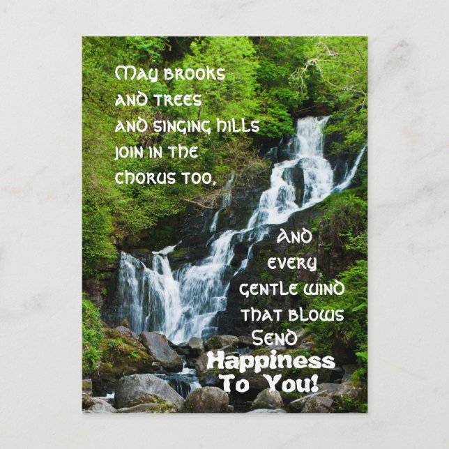 Irish Blessing Torc Waterfall Ireland Postcard (Front)