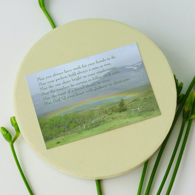 Irish Blessing Valley Rainbow Photo Blank Card (Creator Uploaded)