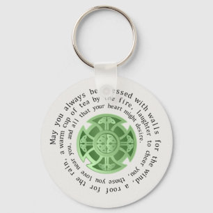 Irish Blessing with Celtic Cross Key Ring