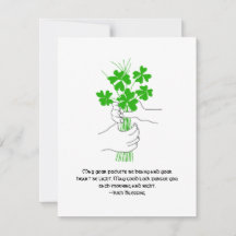 Irish Blessing with Four Leaf Clover Bouquet