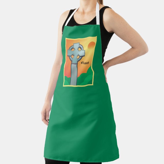 Irish Blessings Cross Personalised Apron (Insitu)