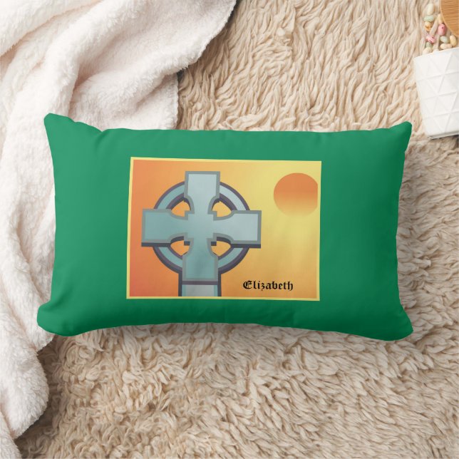 Irish Blessings Cross Personalised Lumbar Cushion (Blanket)