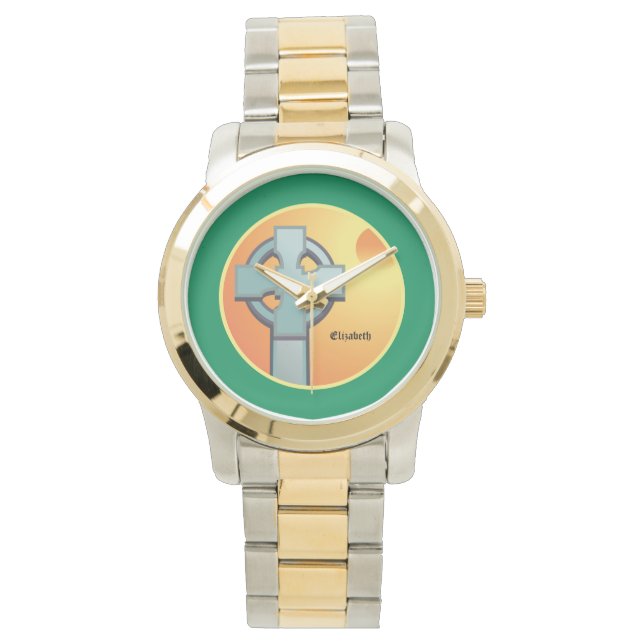 Irish Blessings Cross Personalised Watch (Front)