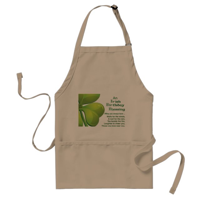 Irish Blessings Green Shamrock, Celtic Standard Apron (Front)