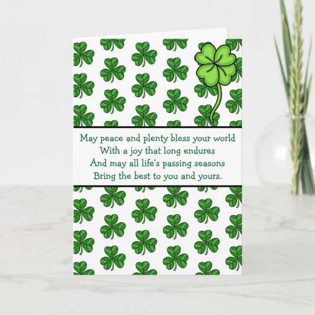 Irish Blessings | Happy St Patrick's Day   Card (Front)