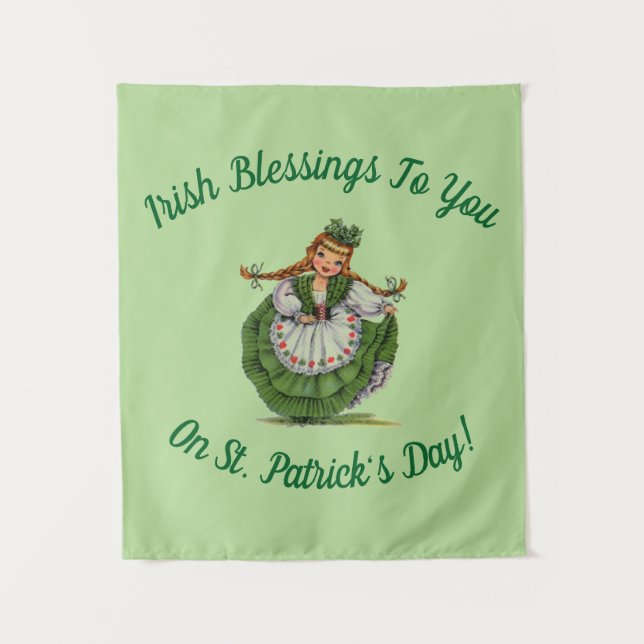 Irish Blessings Lass Tapestry (Front)