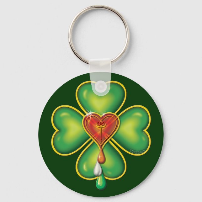 IRISH BLOOD * IRISH HEART KEY RING (Front)