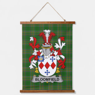 Irish Bloomfield Coat of Arms Family Crest Hanging Tapestry