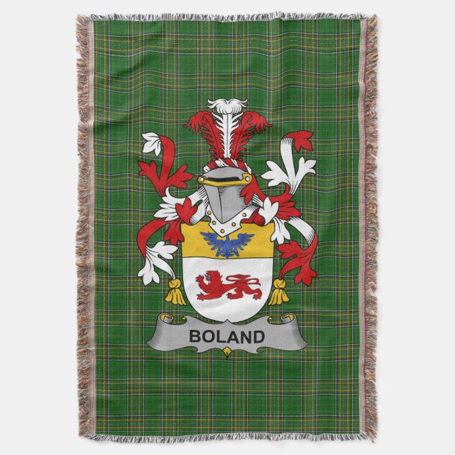  Irish Boland or O_Boland Coat of Arms Family Cres Throw Blanket (Front Vertical)