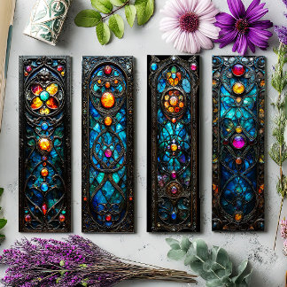 Irish Bookmarks, Celtic Stained Glass Bookmarks 17