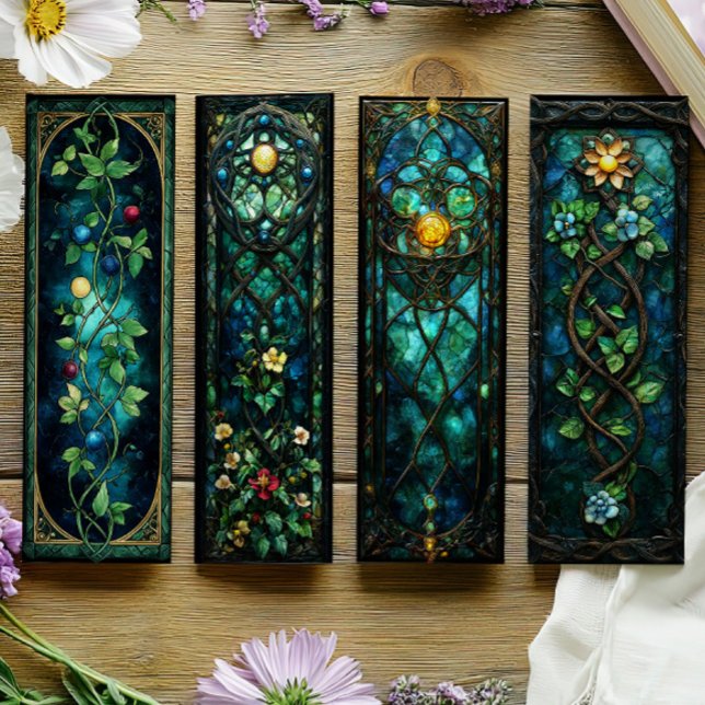 Irish Bookmarks, Celtic Stained Glass Bookmarks s1 (Creator Uploaded)