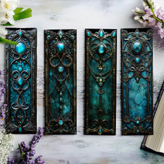 Irish Bookmarks, Turqoise Silver Celtic Bookmarks 
