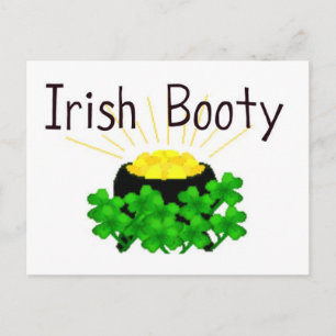 Irish Booty Pot of Gold St. Patrick's Day Postcard