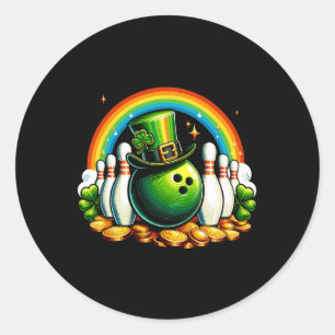 Irish Bowling Bylls Shamrock Leprechaun St Patrick Classic Round Sticker
