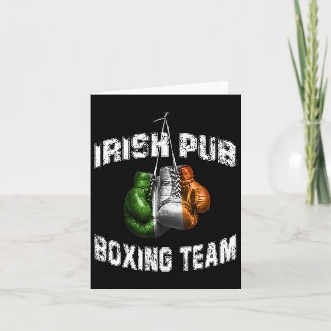 Irish Boxing Funny Ireland Flag - Irish Pub  Card (Front)