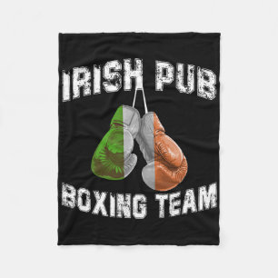 Irish Boxing Funny Ireland Flag - Irish Pub  Fleece Blanket