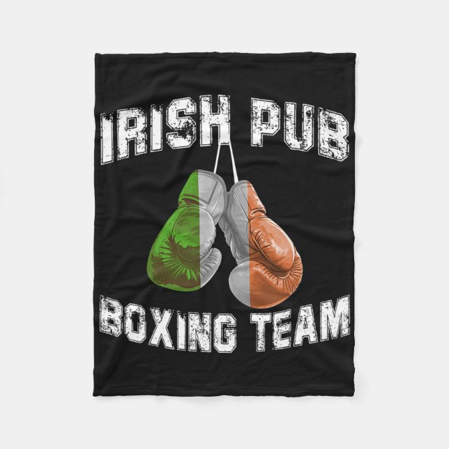 Irish Boxing Funny Ireland Flag - Irish Pub  Fleece Blanket (Front)