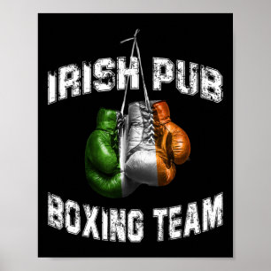 Irish Boxing Funny Ireland Flag - Irish Pub Poster