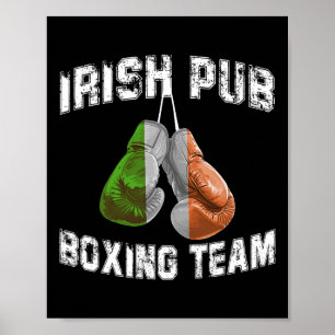 Irish Boxing Funny Ireland Flag - Irish Pub Poster