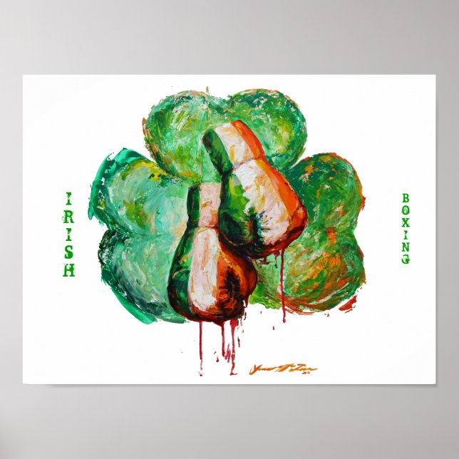 Irish Boxing Shamrock Poster (Front)