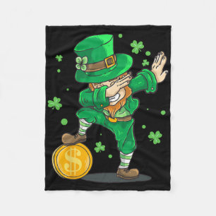 Irish Boy Dabbing Leprechaun Funny St Patrick Day Fleece Blanket