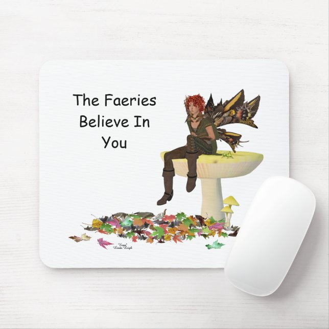 Irish Boy Fairy On Mushroom Mousepad (With Mouse)