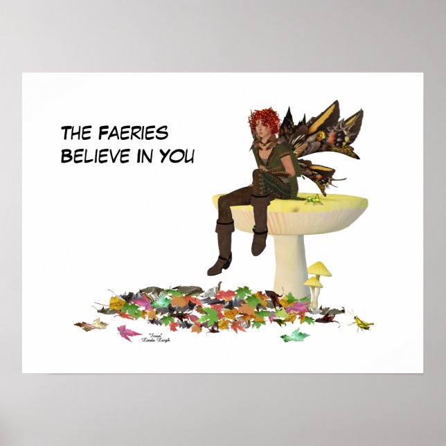 Irish Boy Fairy On Mushroom Poster (Front)