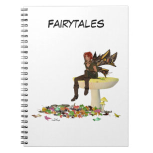 Irish Boy Fairy On Mushroom Spiral Photo Notebook