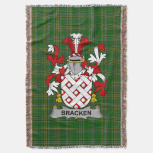 Irish Bracken or O_Bracken Coat of Arms Family Cr Throw Blanket
