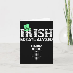 Irish Breathalyzer Blow Here St. Patrick's Day Dri Card