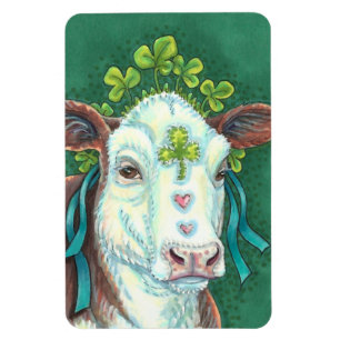 IRISH BRED ST. PATRICK'S DAY HEIFER, SHAMROCK COW MAGNET