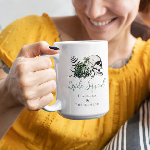 Irish Bride Squad Gothic Green Skull & Roses  Coffee Mug