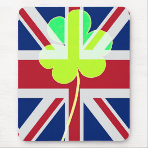 Irish British Flag Shamrock Clover St. Patrick UK Mouse Pad