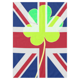 Irish British Flag Shamrock Clover St. Patrick UK Tablecloth