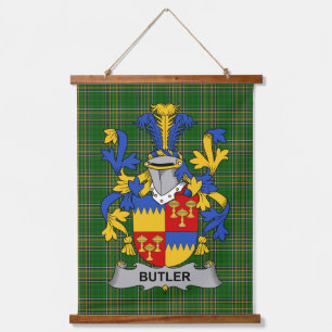 Irish Butler Coat of Arms Family Crest Hanging Tapestry