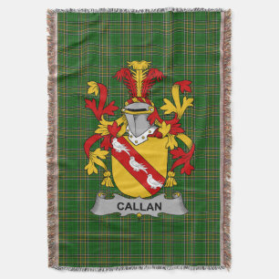 Irish Callan or O_Callan Coat of Arms Family Cres Throw Blanket
