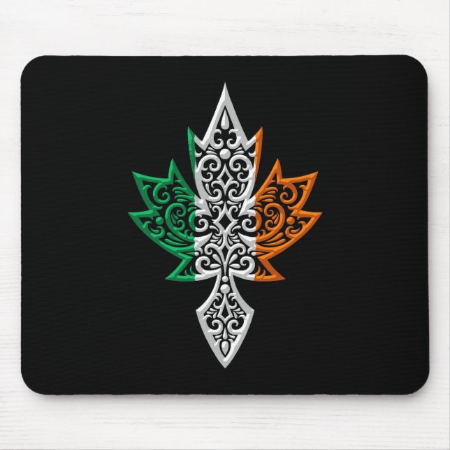 Irish Canadian Maple Leaf - black Mouse Pad (Front)