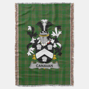 Irish Canavan or O_Canavan Coat of Arms Family Cr Throw Blanket