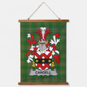 Irish Candell Coat of Arms Family Crest Hanging Tapestry