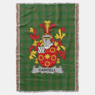  Irish Cantell Coat of Arms Family Crest Ireland Throw Blanket