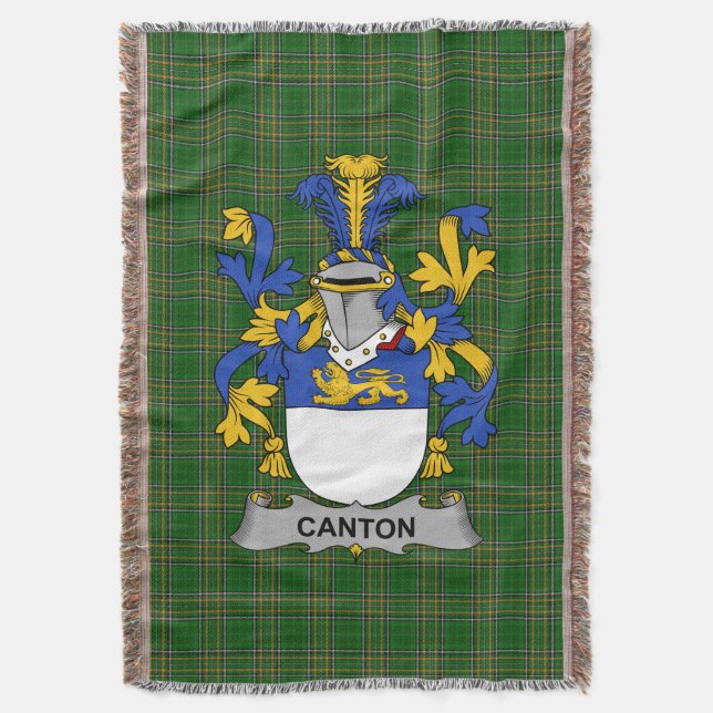  Irish Canton Coat of Arms Family Crest Ireland Throw Blanket (Front Vertical)