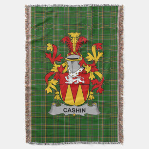 Irish Cashin or McCashine Coat of Arms Family Cre Throw Blanket