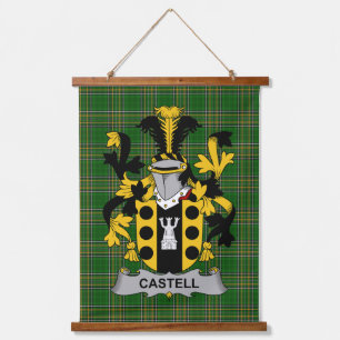 Irish Castell Coat of Arms Family Crest Hanging Tapestry