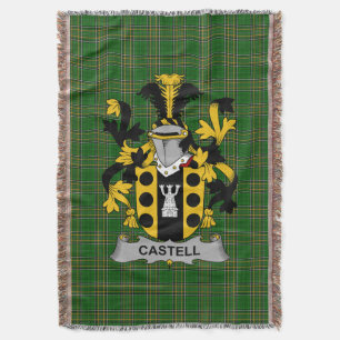  Irish Castell Coat of Arms Family Crest Ireland Throw Blanket