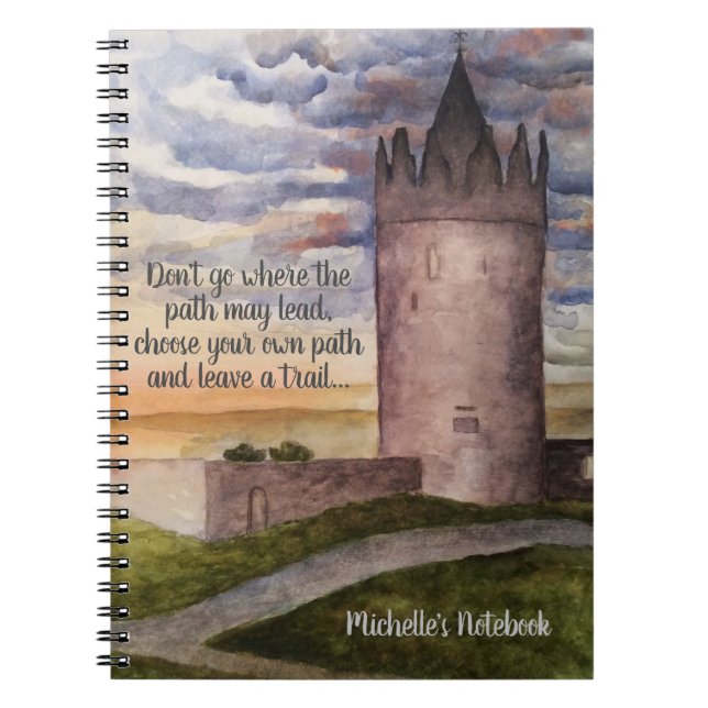 Irish castle and landscape watercolor Notebook (Front)